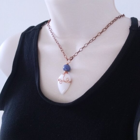 Uniquely Handmade | Feminine | One-of-a-kind Wire Wrapped Boho Pendant Necklace - Picture 4 of 12